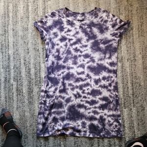 Sonoma Purple & White Tie Dye T-shirt Dress, Size XL